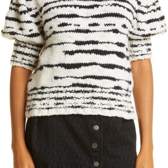 Ulla Johnson Black and White Striped Sweater - Picture 2 of 12